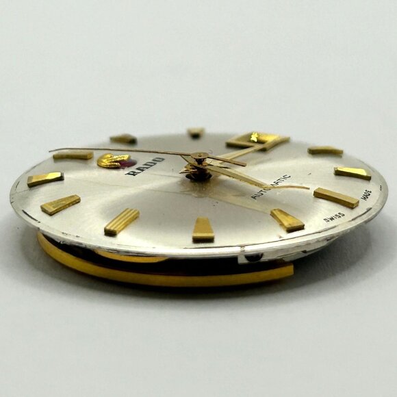 Vintage 30mm Rado 17 Jewel Men's Automatic Watch Head 18k Gold - WORKING - Picture 6 of 7